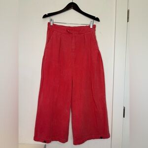 UNBRANDED COTTON RED FLARE LEG CROPPED PANTS SZ MEDIUM